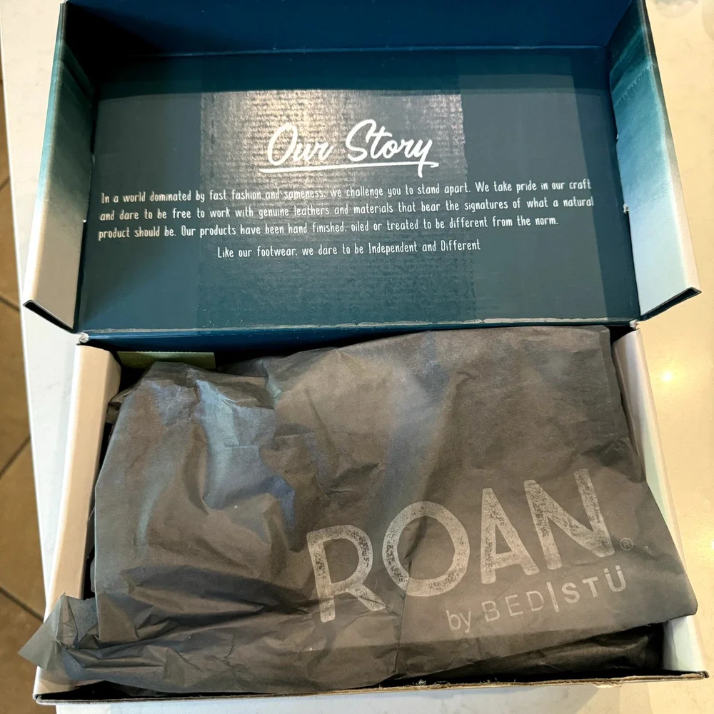 NIB ROAN by Bed Stu Kit Cutout Bosco Grey Gladiator Sandals Leather Size 7.5